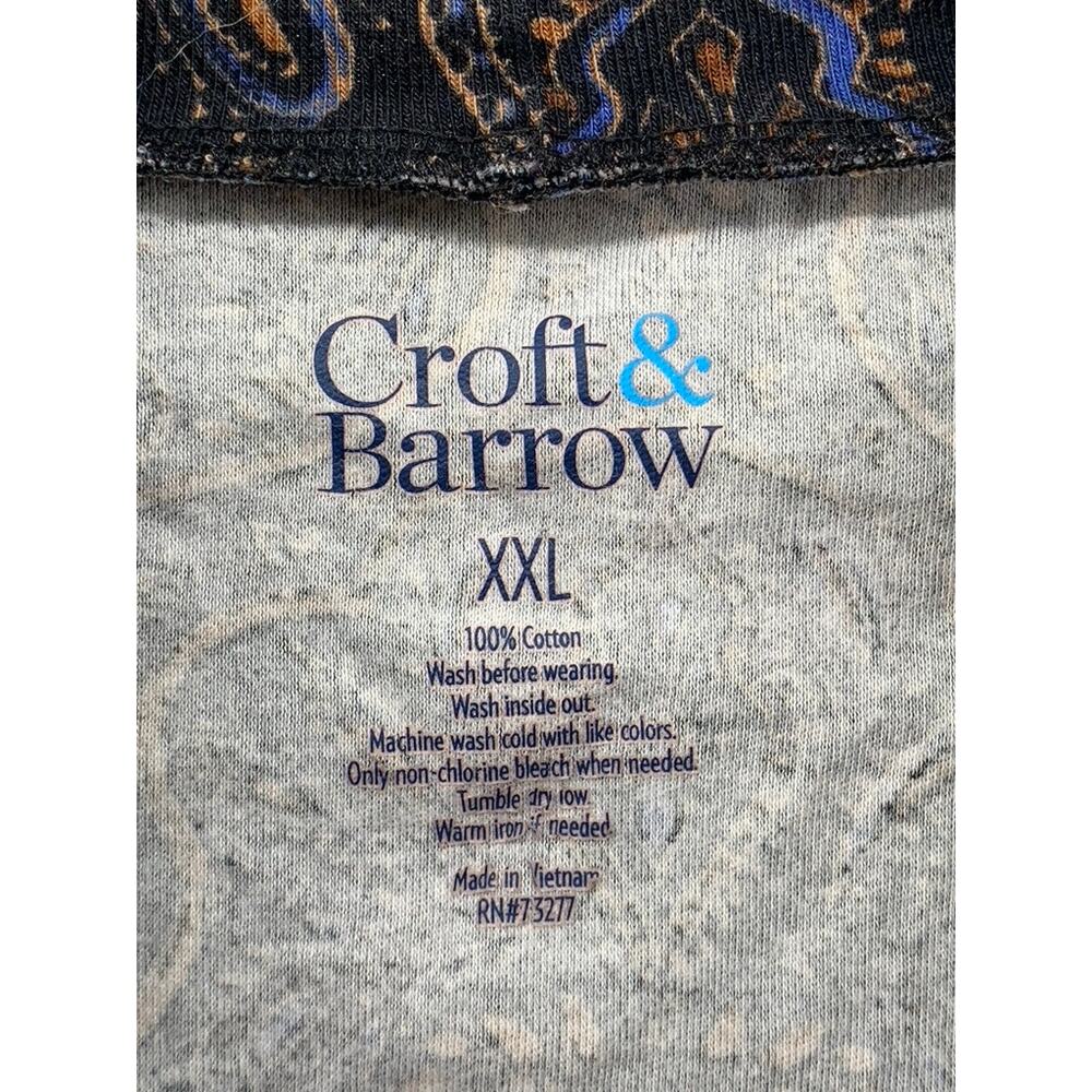 CROFT & BARROW Women's Black Paisley Printed Long Sleeve Mock-Neck Top SZ XXL - Picture 5 of 9